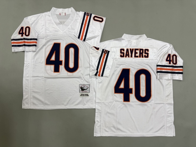 Men 2025 Nike Chicago Bears #40 Sayers white Throwback Limited NFL Jersey style 003